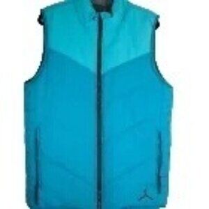 Nike Air Jordan Vest Sz Large Grey Teal Reversible Outerwear Puffer Elephant Pri